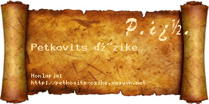 Petkovits Őzike névjegykártya